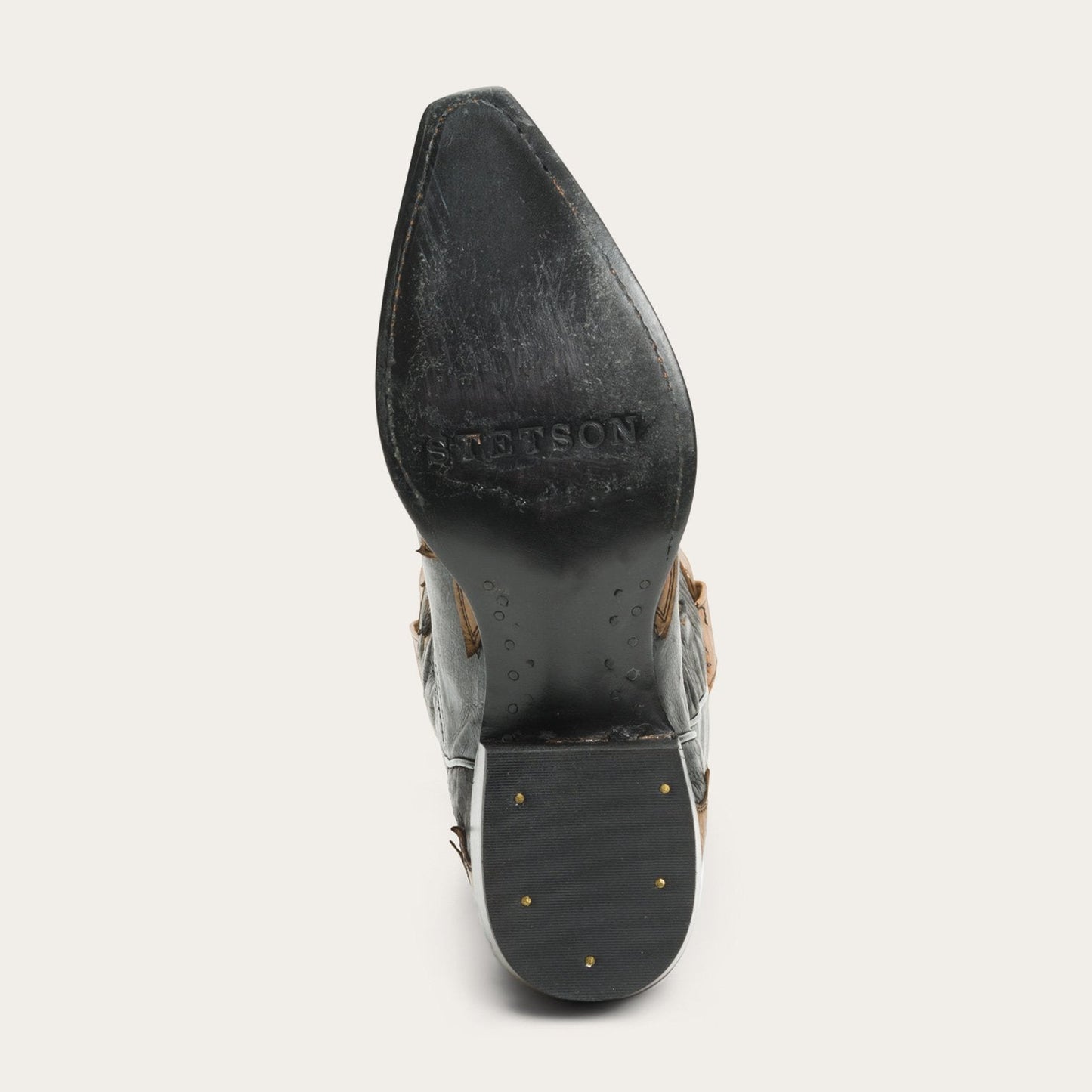 Black Faye Cowgirl & Horse Underlay Leather Boot / Stetson