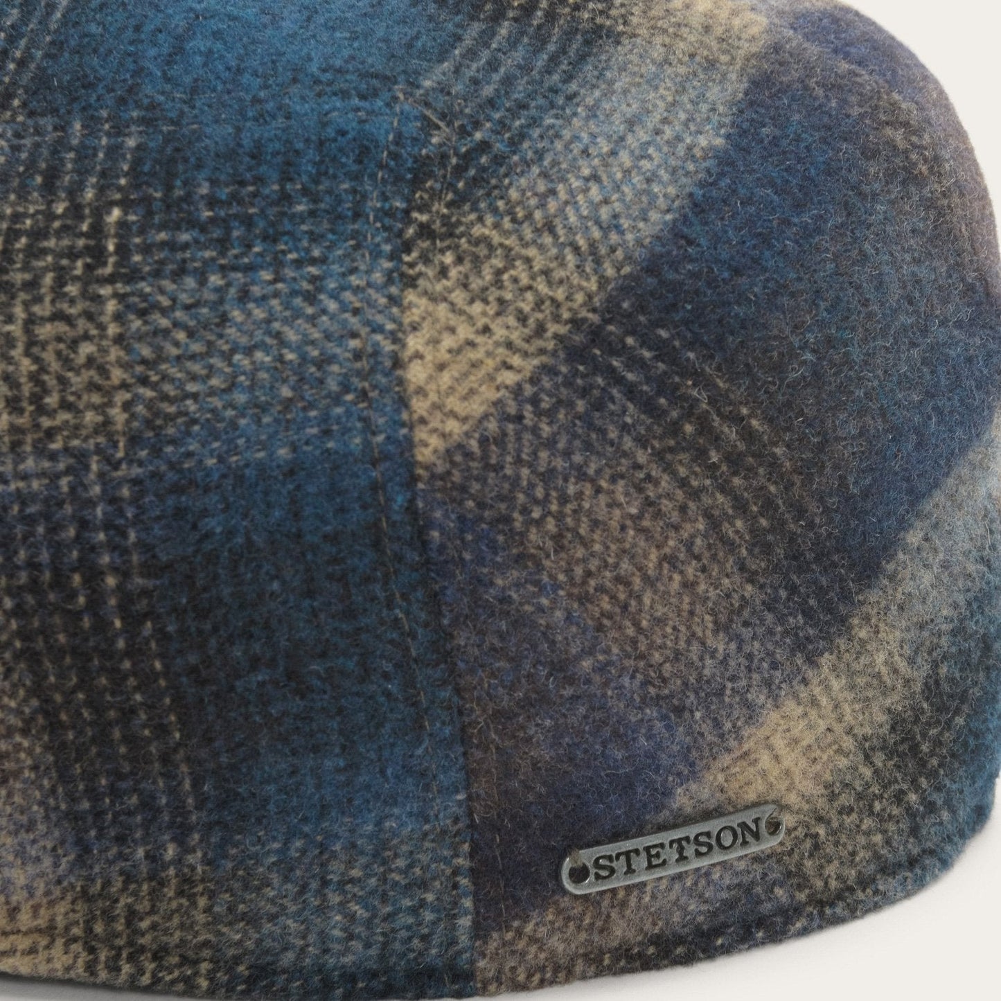 Blue Beige Check Ivy Virgin Wool Cap / Stetson