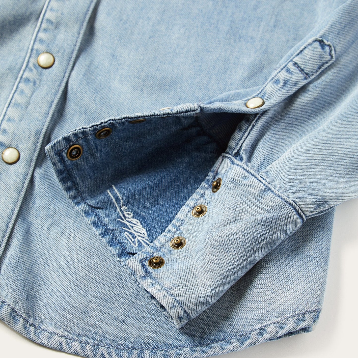 Blue Curved Yoke Western Denim Shirt / Stetson