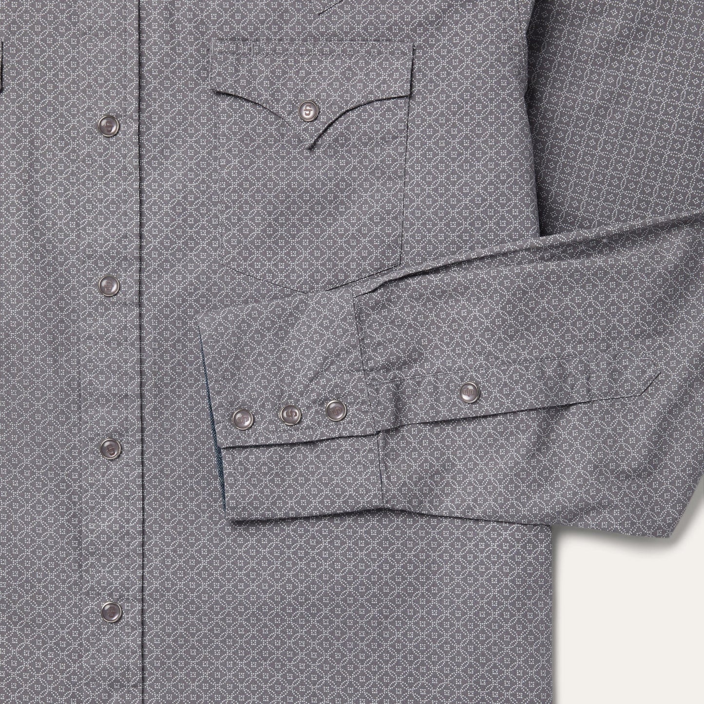 Grey Diamond Print Western Shirt / Stetson