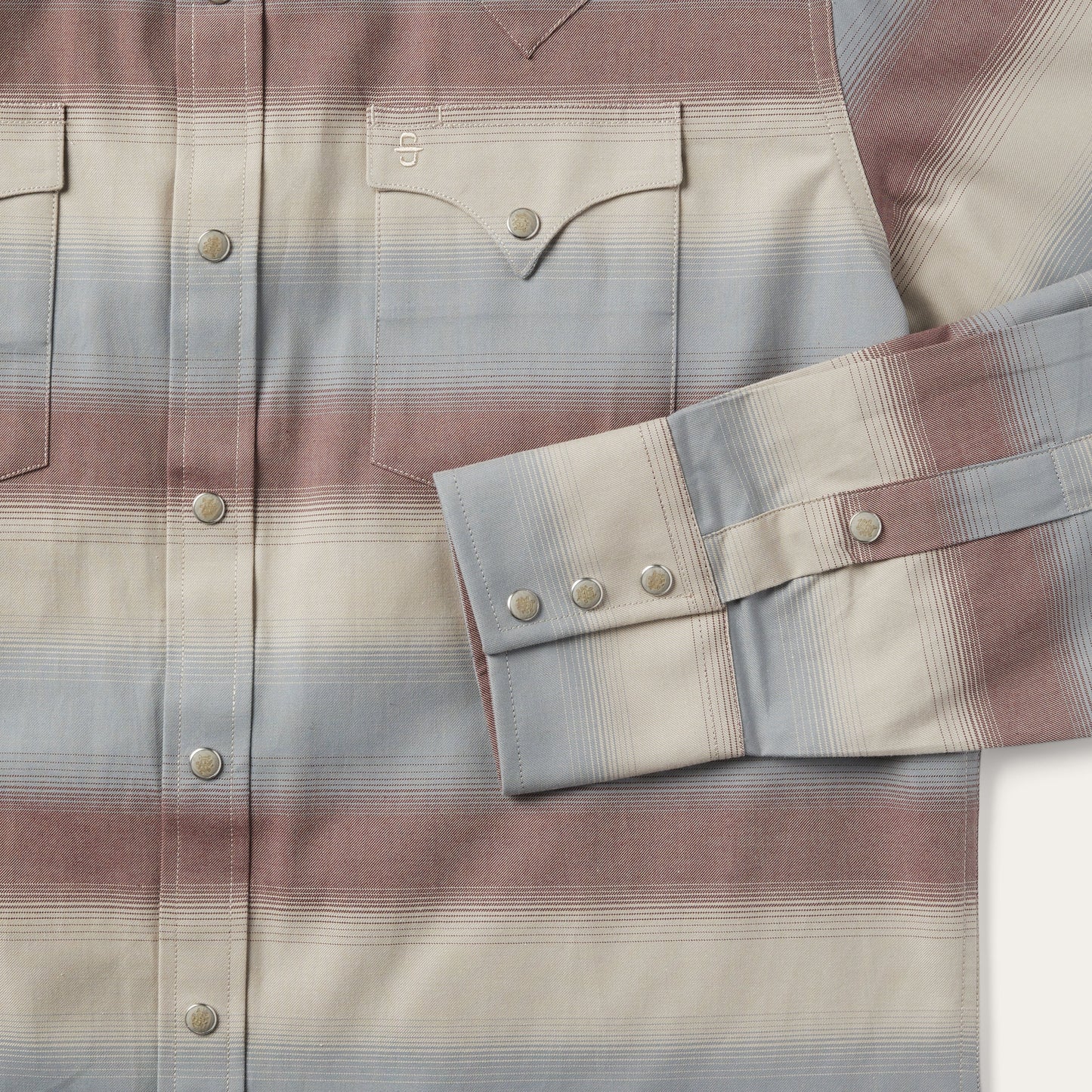 Wine Ombre Stripe Twill Shirt / Stetson