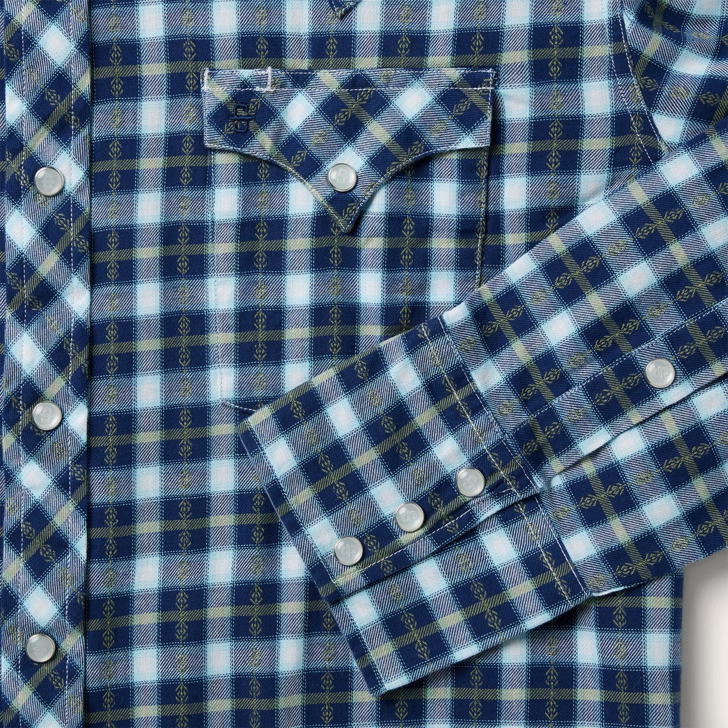 Blue Plaid Twill Dobby Western Shirt / Stetson