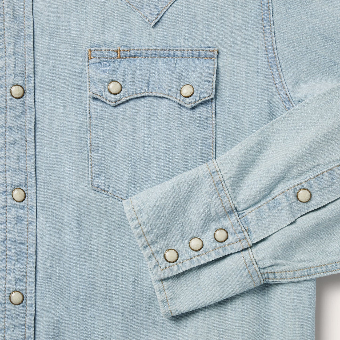 Blue Light Blue Denim Western Shirt / Stetson