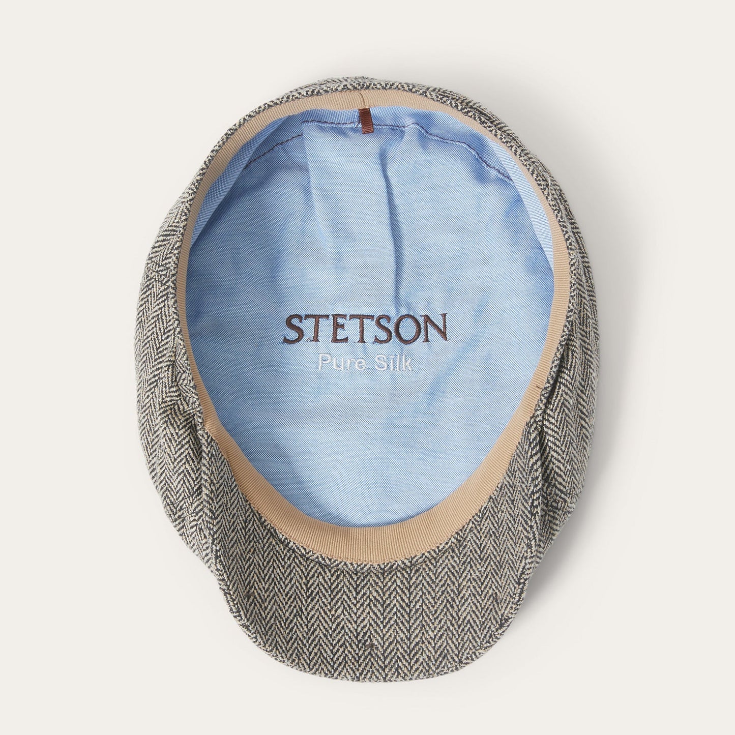Black/Brown Herringbone Silk Six-Panel Cap / Stetson