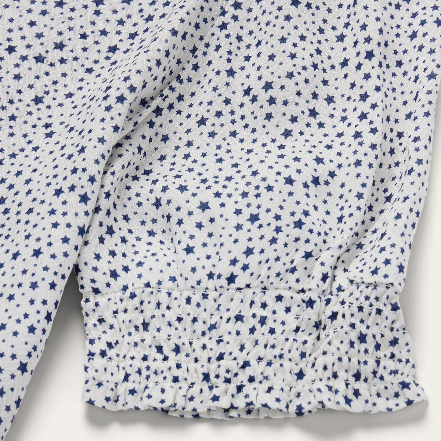 White Stars Print Peasant Blouse / Stetson