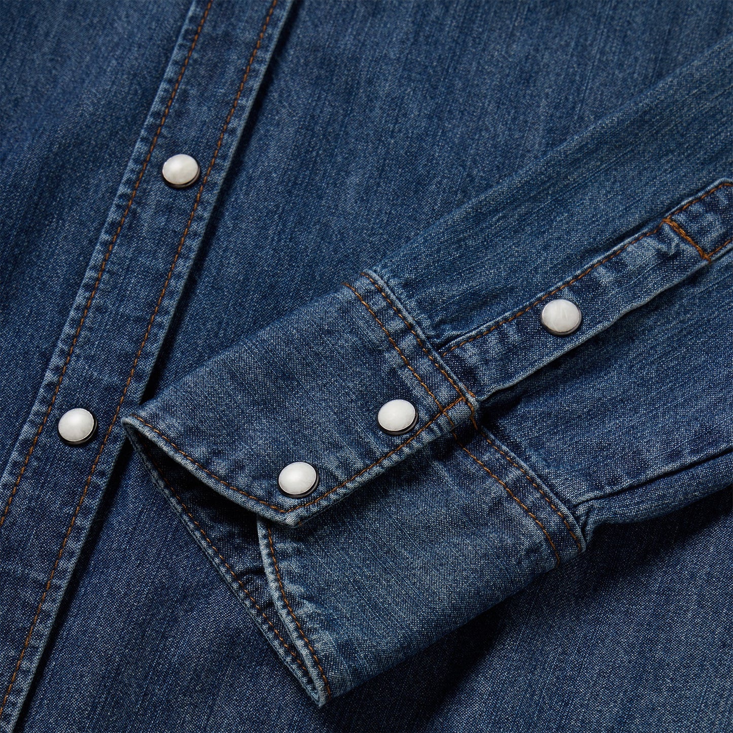 Blue Dark Denim Snap Western Shirt / Stetson