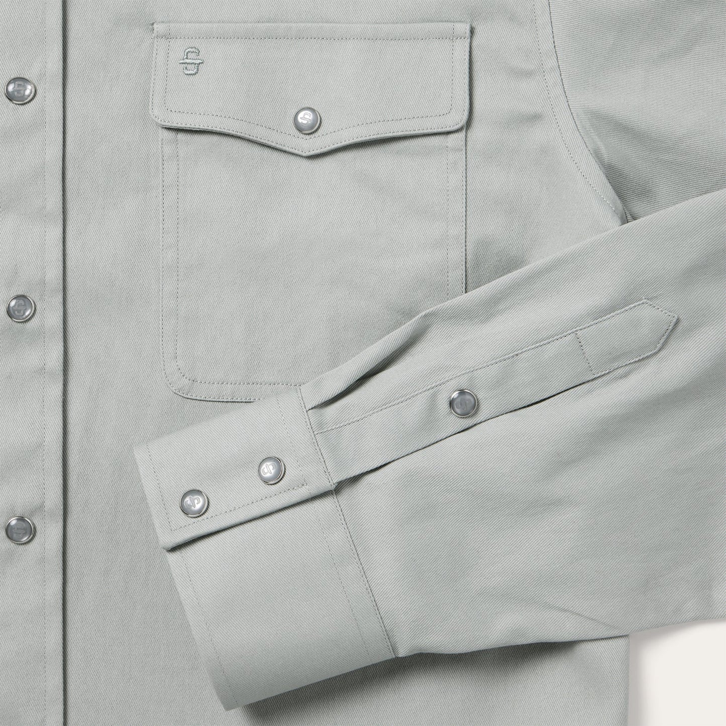 Slate Green Brushed Twill Western Shirt / Stetson