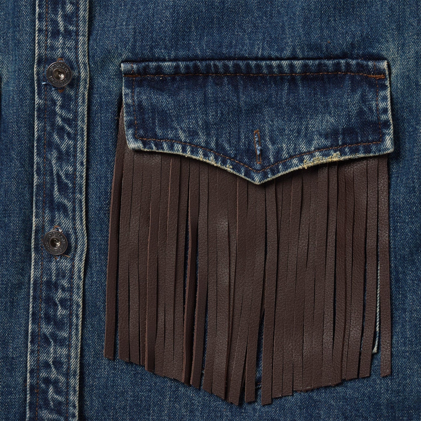 Blue Dark Denim Fringe Jacket / Stetson