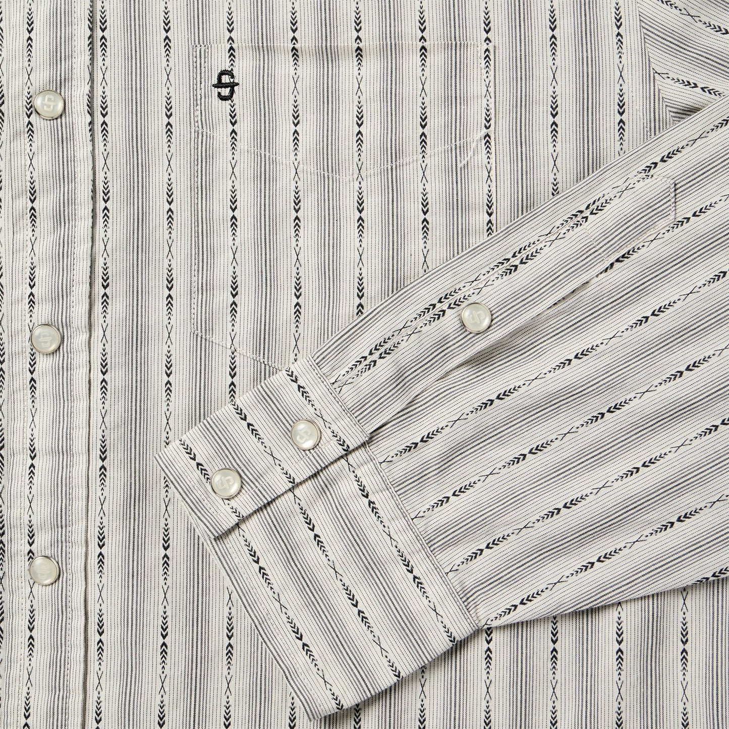Tan Dobby Stripe Shirt / Stetson