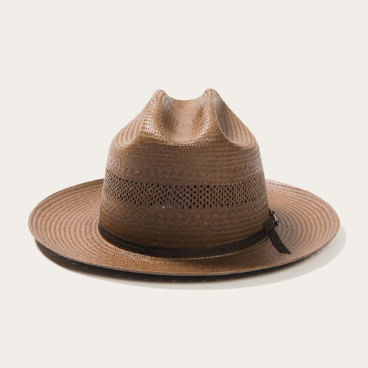 Chocolate Open Road Vented Straw Cowboy Hat / Stetson