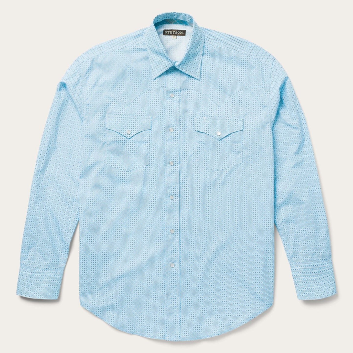 Blue Blue Lattice Print Western Shirt / Stetson