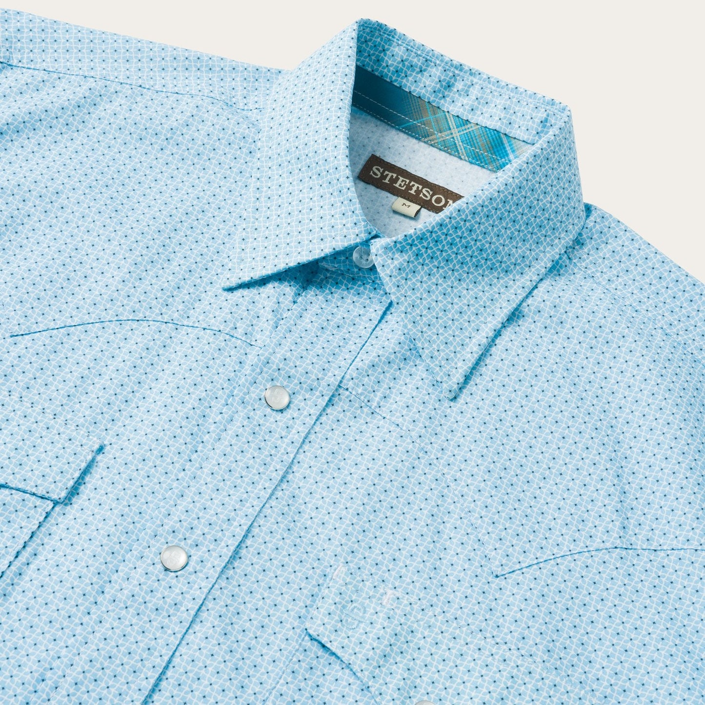 Blue Blue Lattice Print Western Shirt / Stetson