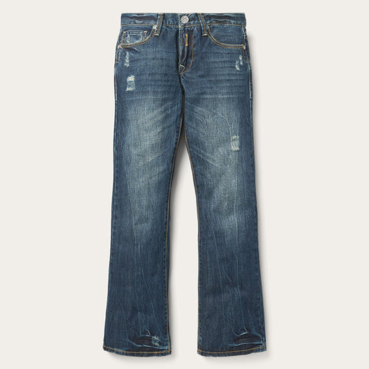 Blue 1014 Fit Destructed Dark Wash Jeans / Stetson