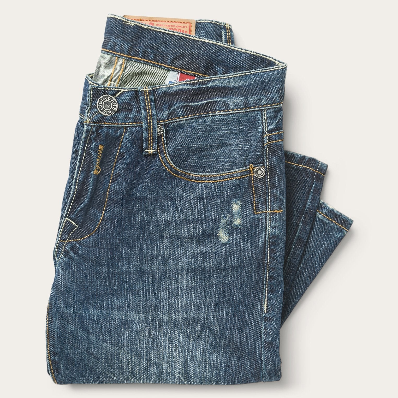 Blue 1014 Fit Destructed Dark Wash Jeans / Stetson