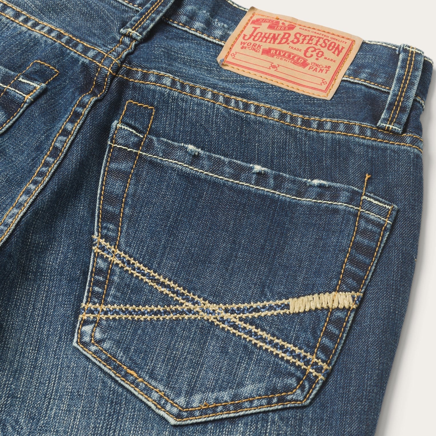 Blue 1014 Fit Destructed Dark Wash Jeans / Stetson