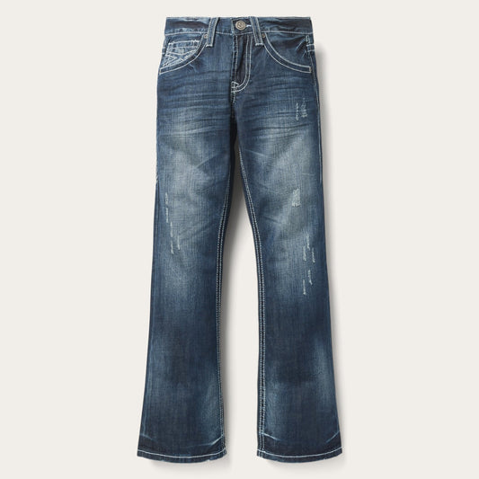 Blue 1014 Fit Destructed Medium Wash Jeans / Stetson