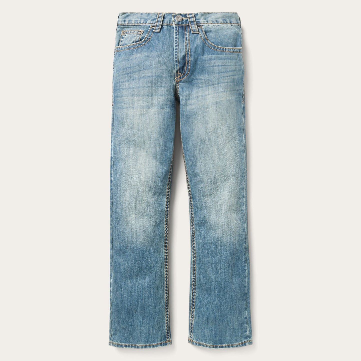 Blue 1520 Fit Light Wash Jeans With Tacking / Stetson