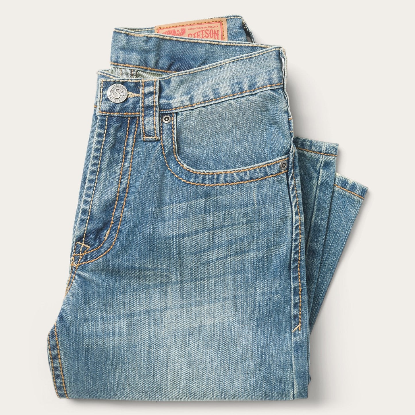 Blue 1520 Fit Light Wash Jeans With Tacking / Stetson