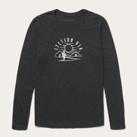 Black Cactus And Sunset Graphic Tee / Stetson