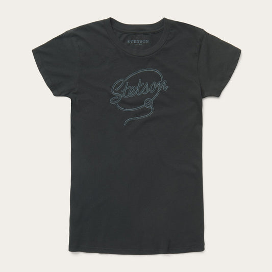 Black Rope Print Graphic Tee / Stetson