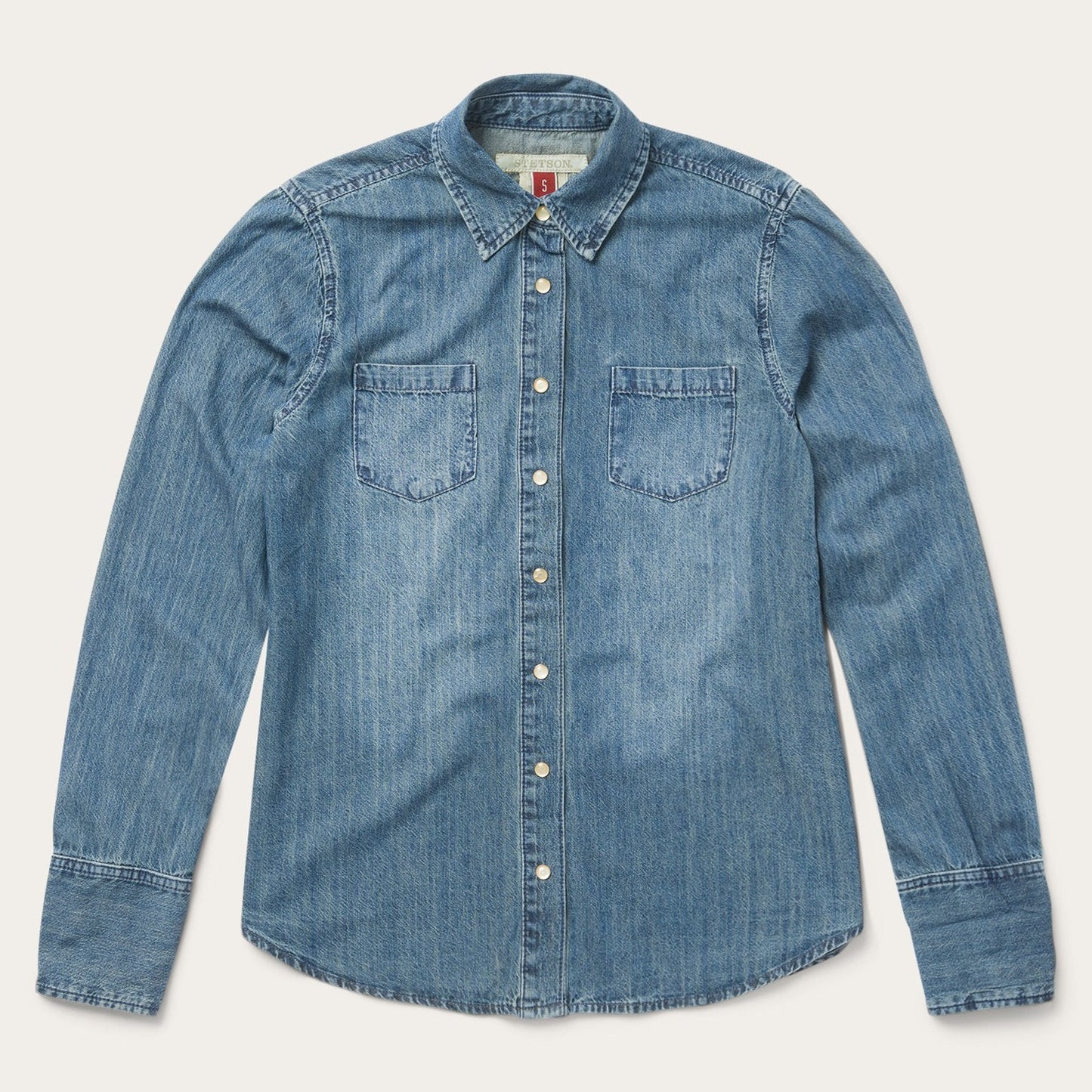 Blue Denim Snap Front Western Shirt / Stetson