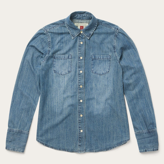 Blue Denim Snap Front Western Shirt / Stetson