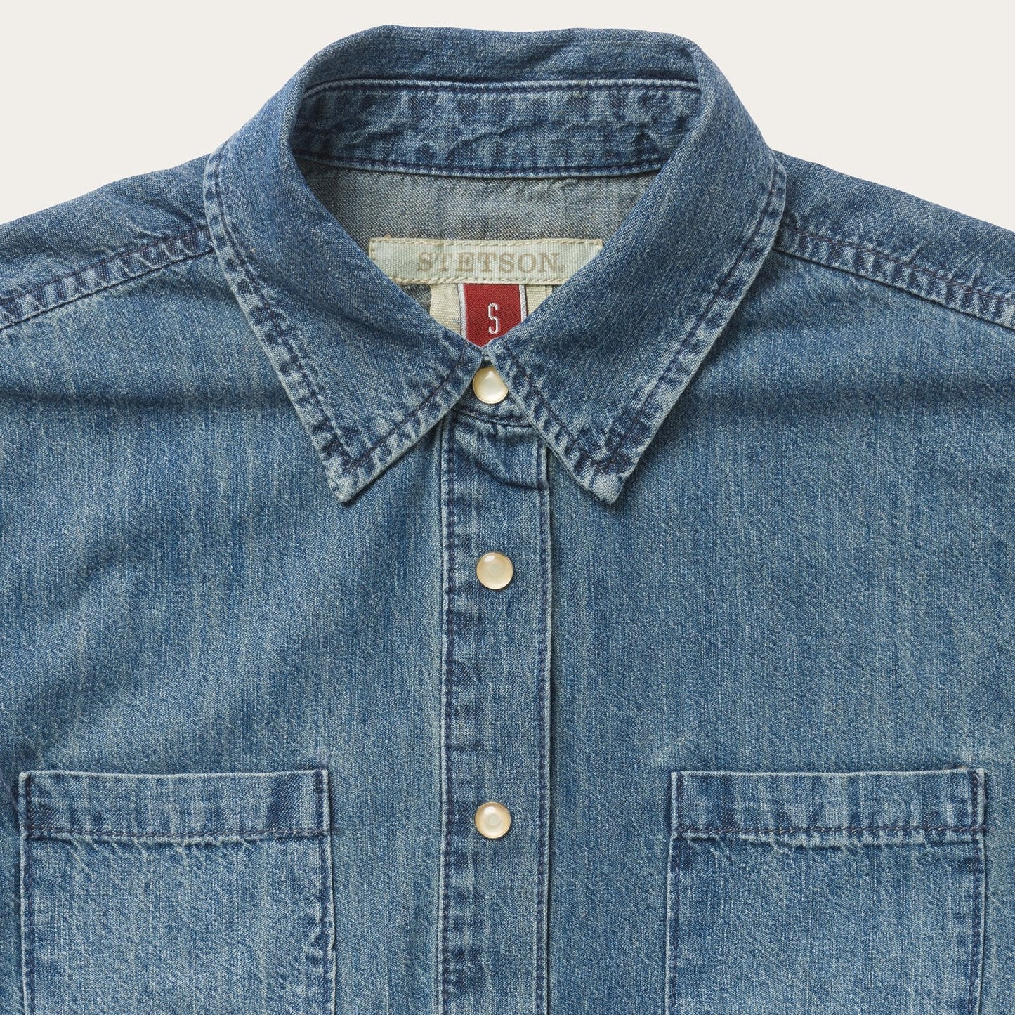 Blue Denim Snap Front Western Shirt / Stetson