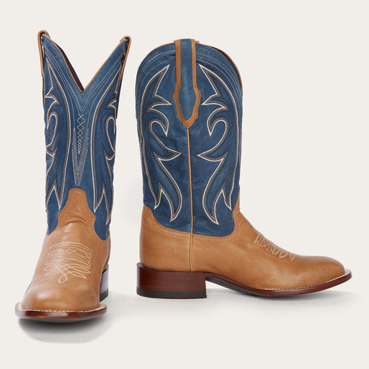 Tan Casper Tan & Blue Matte Cowboy Boot / Stetson