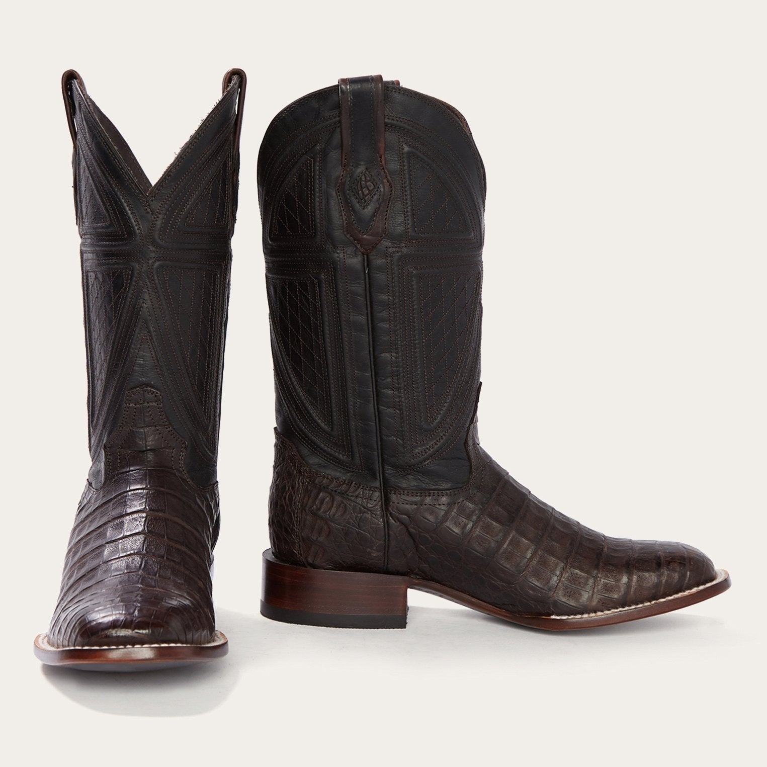 Brown Kaycee Brown Caiman Belly Cowboy Boot / Stetson