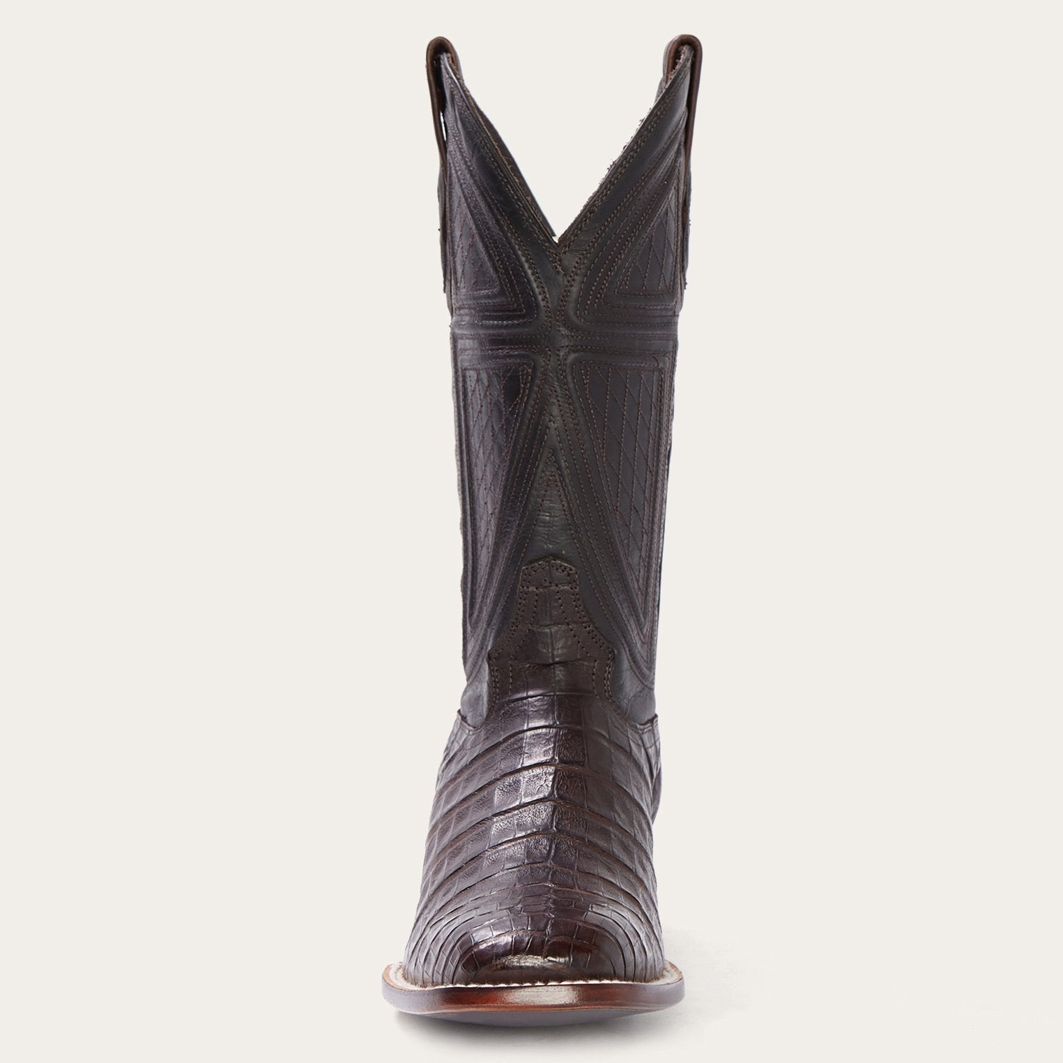 Brown Kaycee Brown Caiman Belly Cowboy Boot / Stetson
