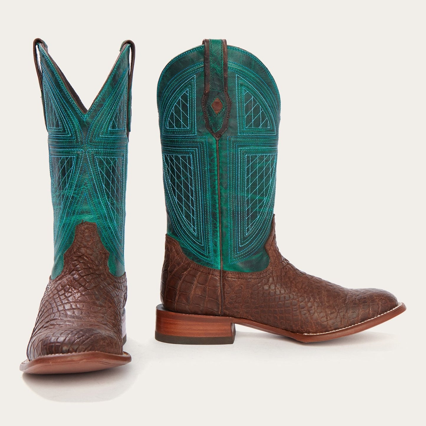 Brown Big Horn Tobacco Alligator Cowboy Boot / Stetson
