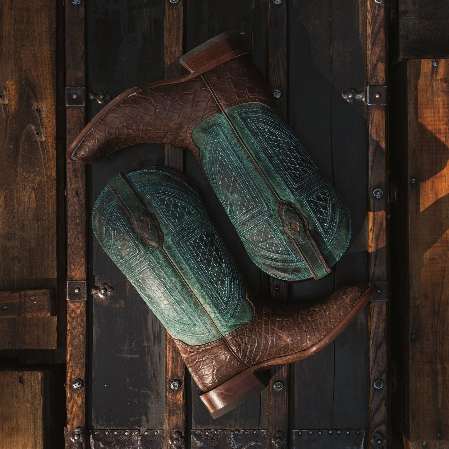 Brown Big Horn Tobacco Alligator Cowboy Boot / Stetson