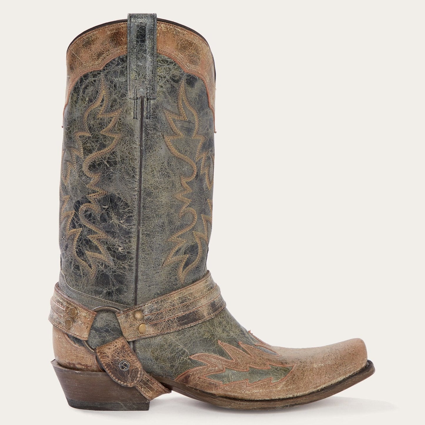 Black Sundance Kid Washed Crater Black Cowboy Boot / Stetson