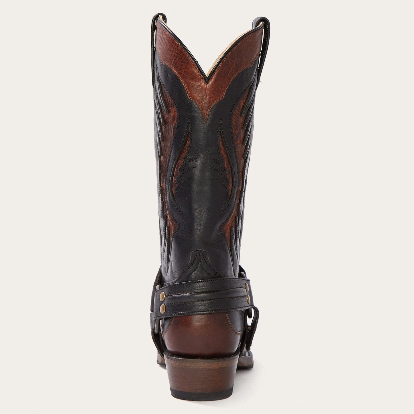 Brown Biker Outlaw Oiled Leather Cowboy Boot / Stetson