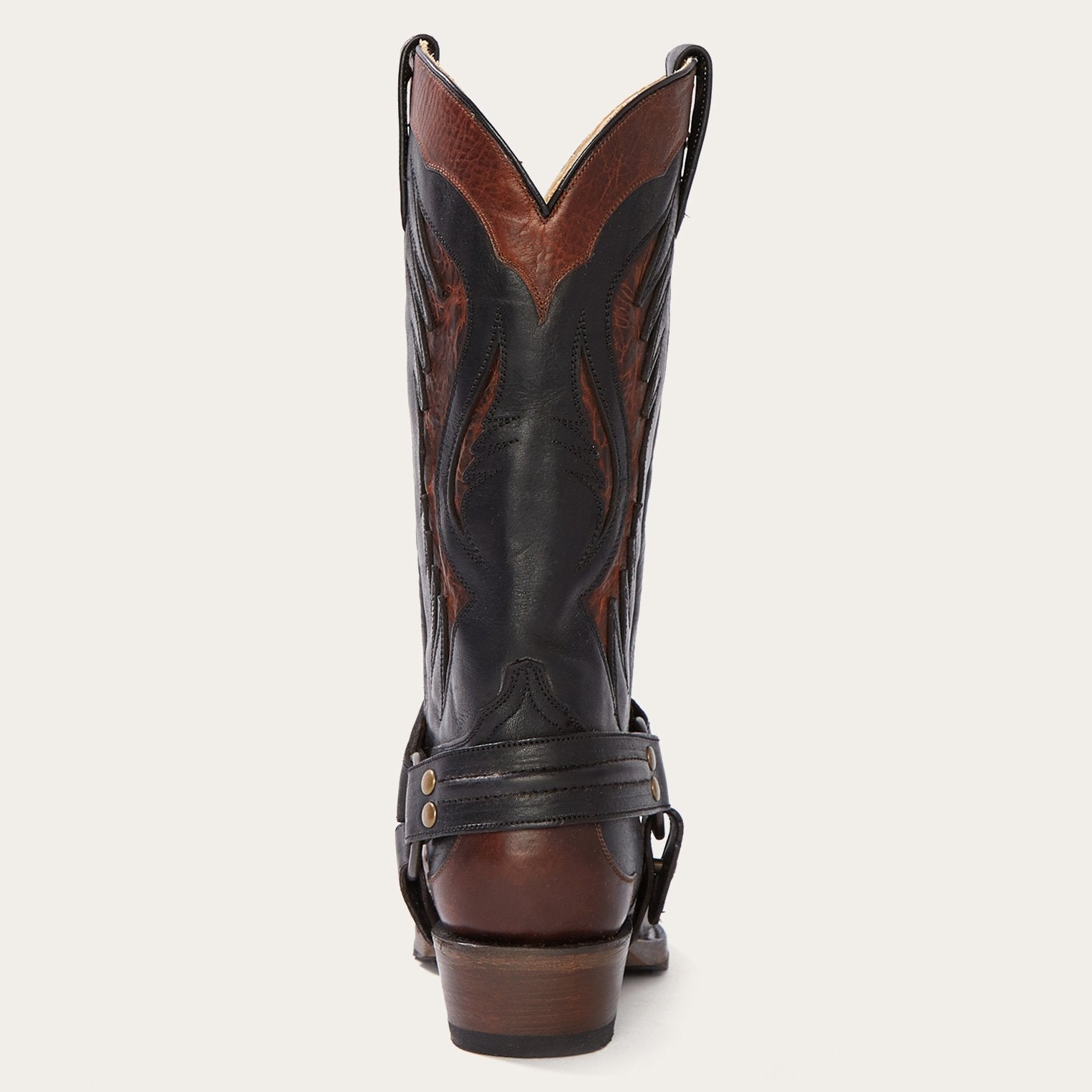 Brown Biker Outlaw Oiled Leather Cowboy Boot / Stetson