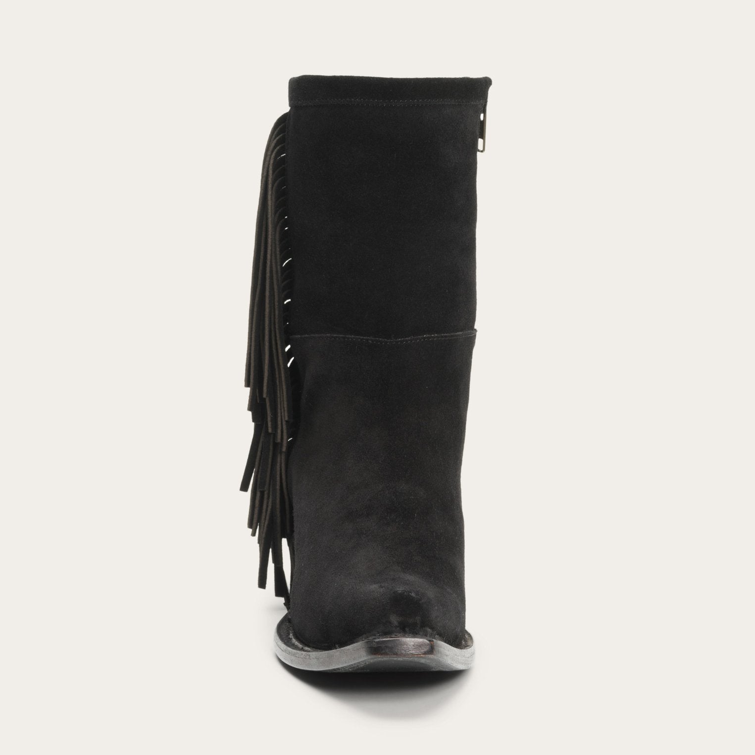 Black Halle Suede Fringe Side Zip Boot / Stetson