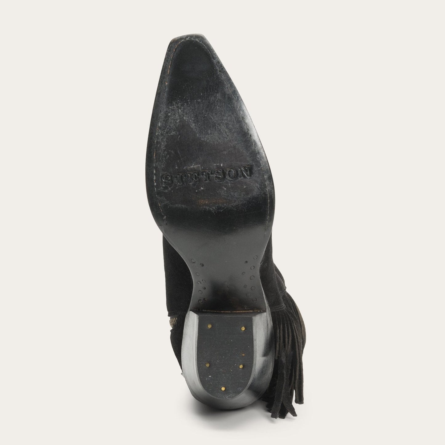 Black Halle Suede Fringe Side Zip Boot / Stetson
