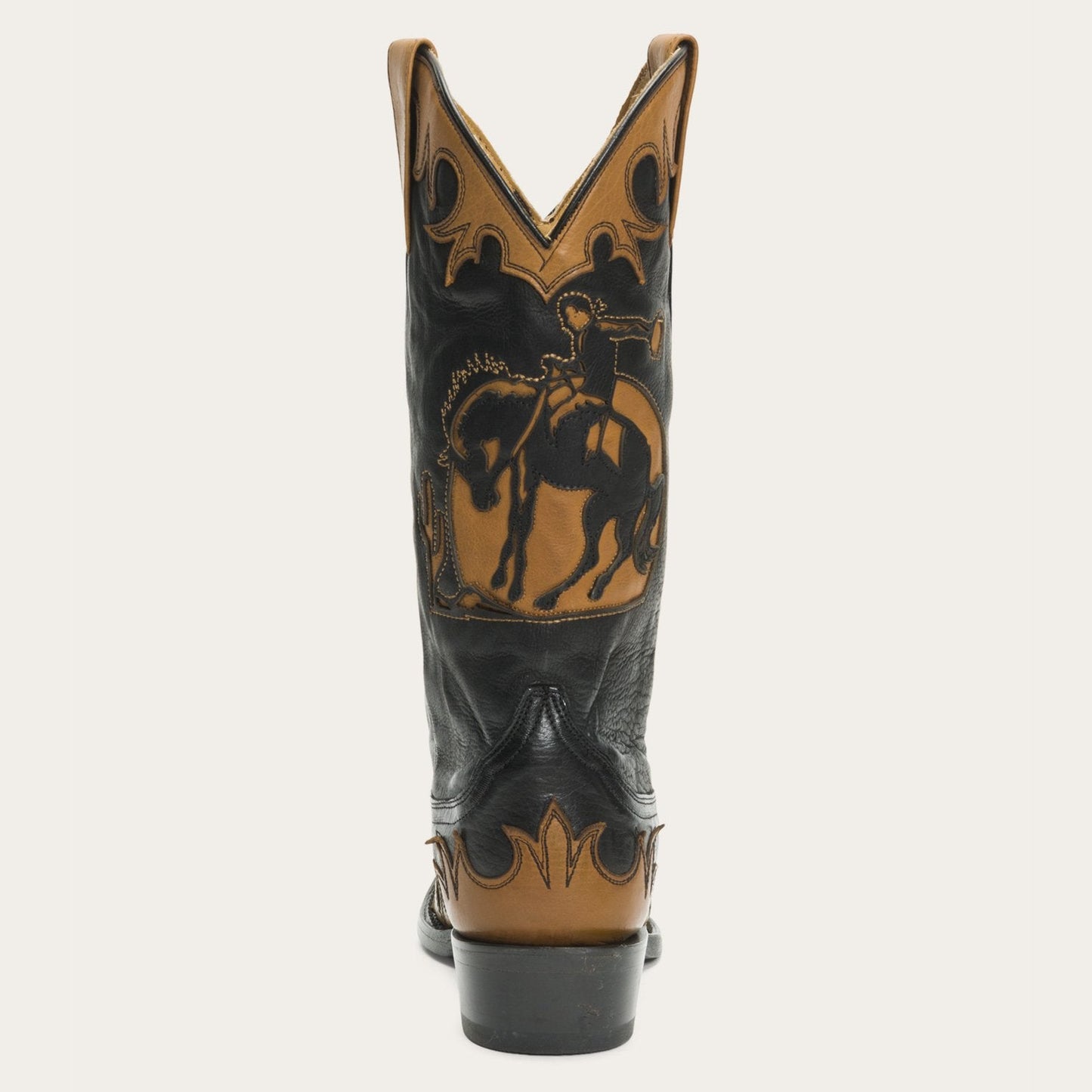 Black Faye Cowgirl & Horse Underlay Leather Boot / Stetson