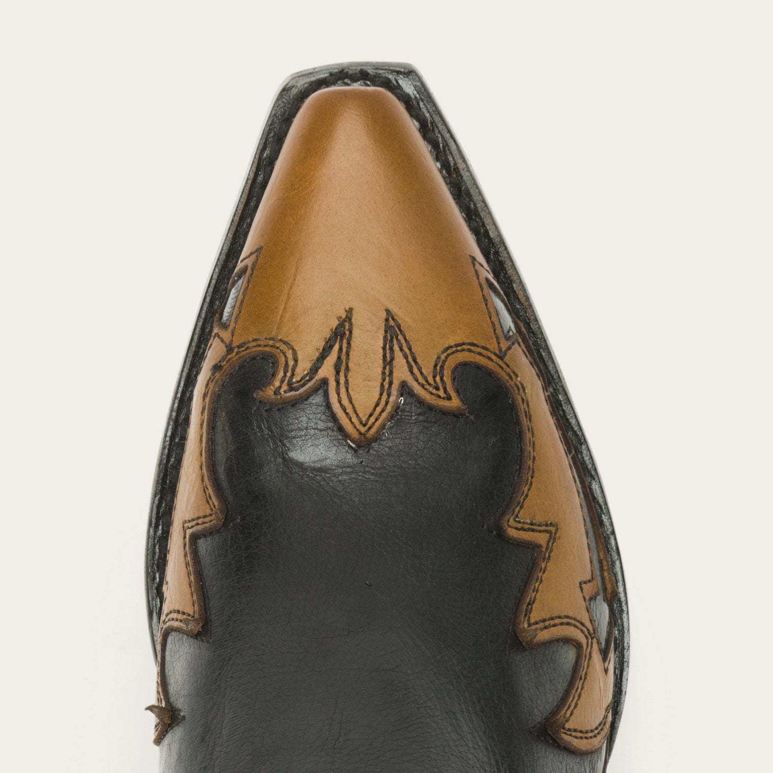 Black Faye Cowgirl & Horse Underlay Leather Boot / Stetson