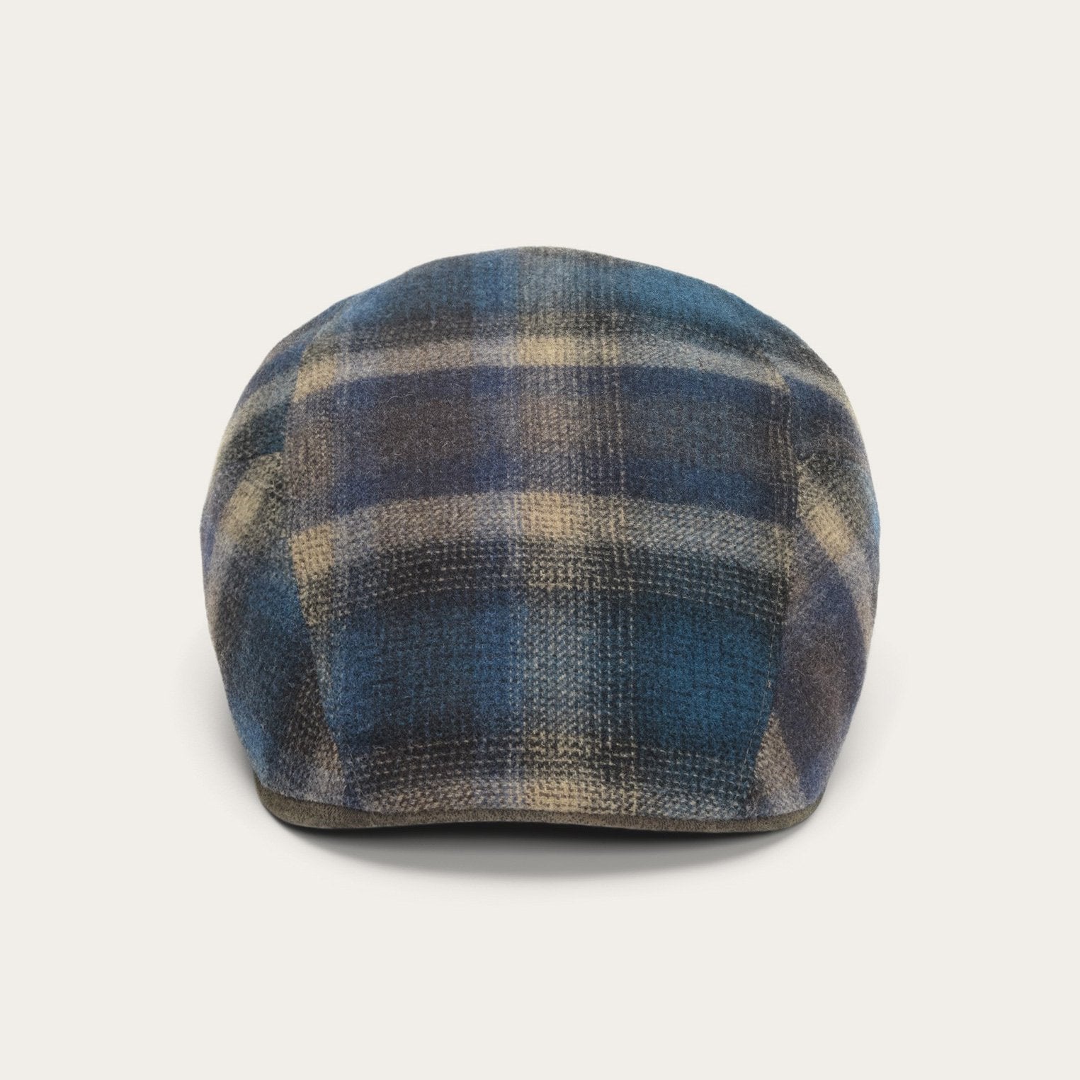 Blue Beige Check Ivy Virgin Wool Cap / Stetson