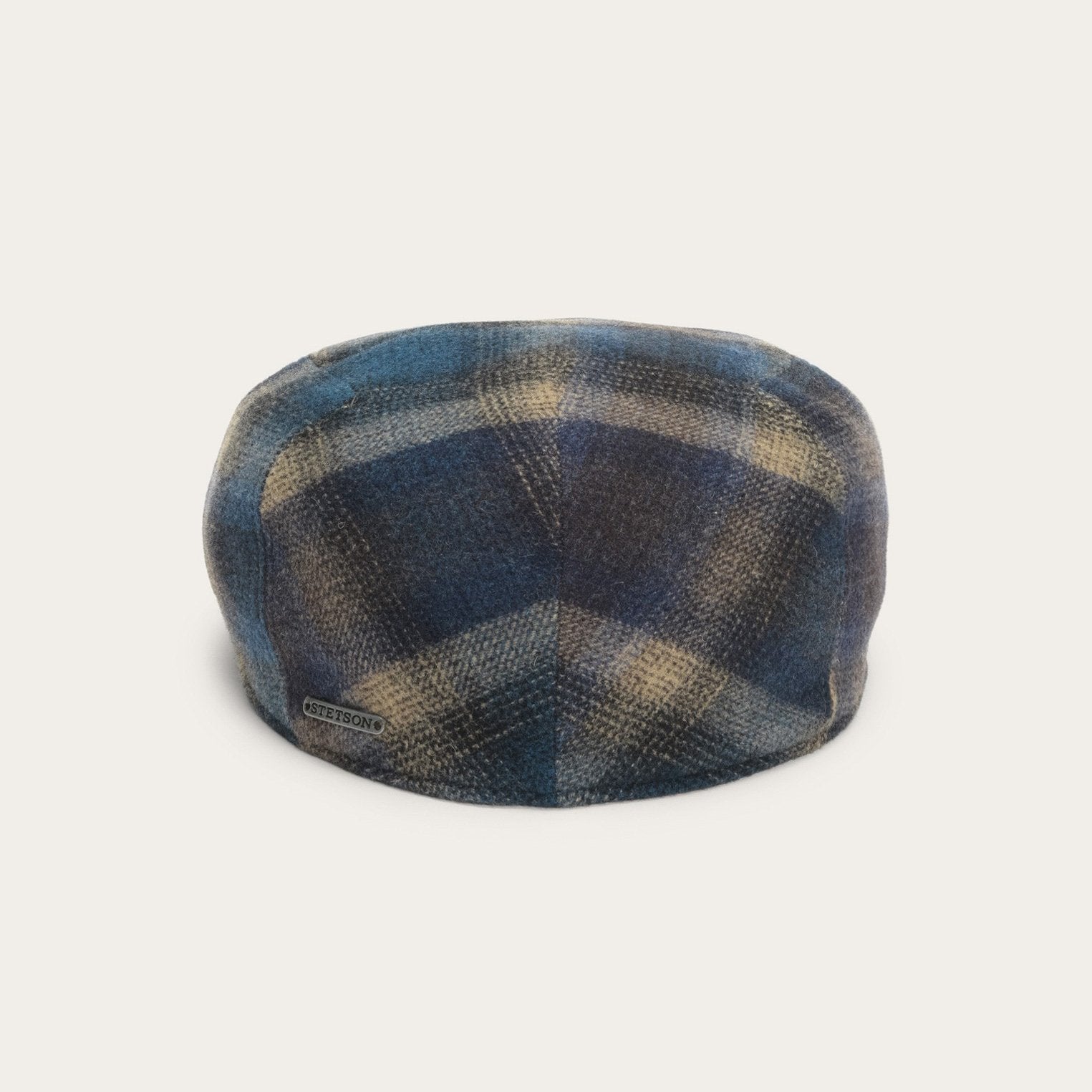 Blue Beige Check Ivy Virgin Wool Cap / Stetson