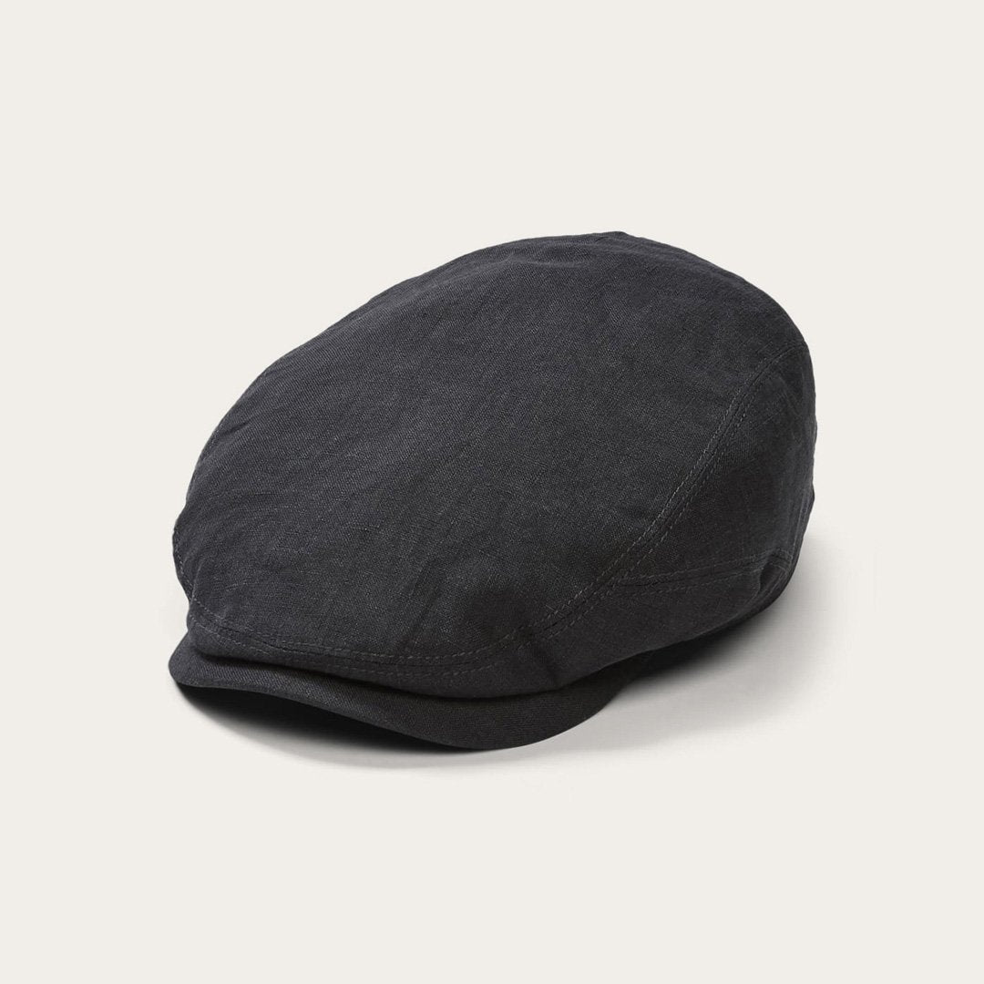 Black Premium Linen Driver Cap / Stetson