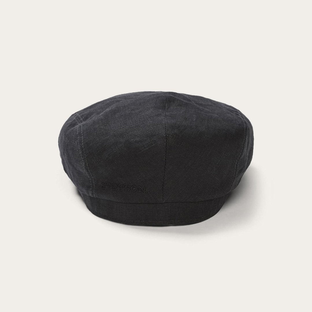 Black Premium Linen Driver Cap / Stetson