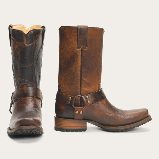 Waxed Brown Heritage Harness Boots / Stetson