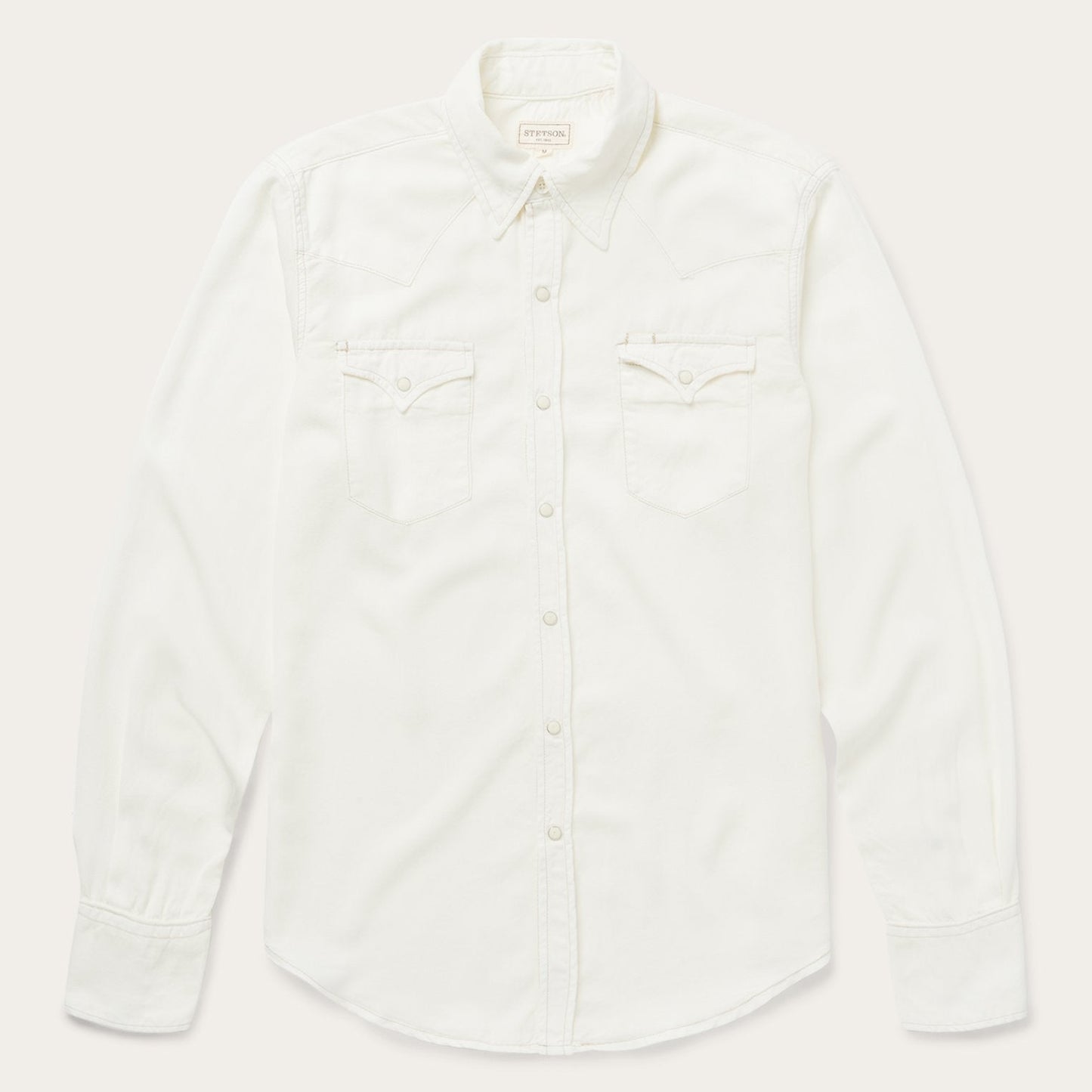 White Cream Twill Shirt / Stetson