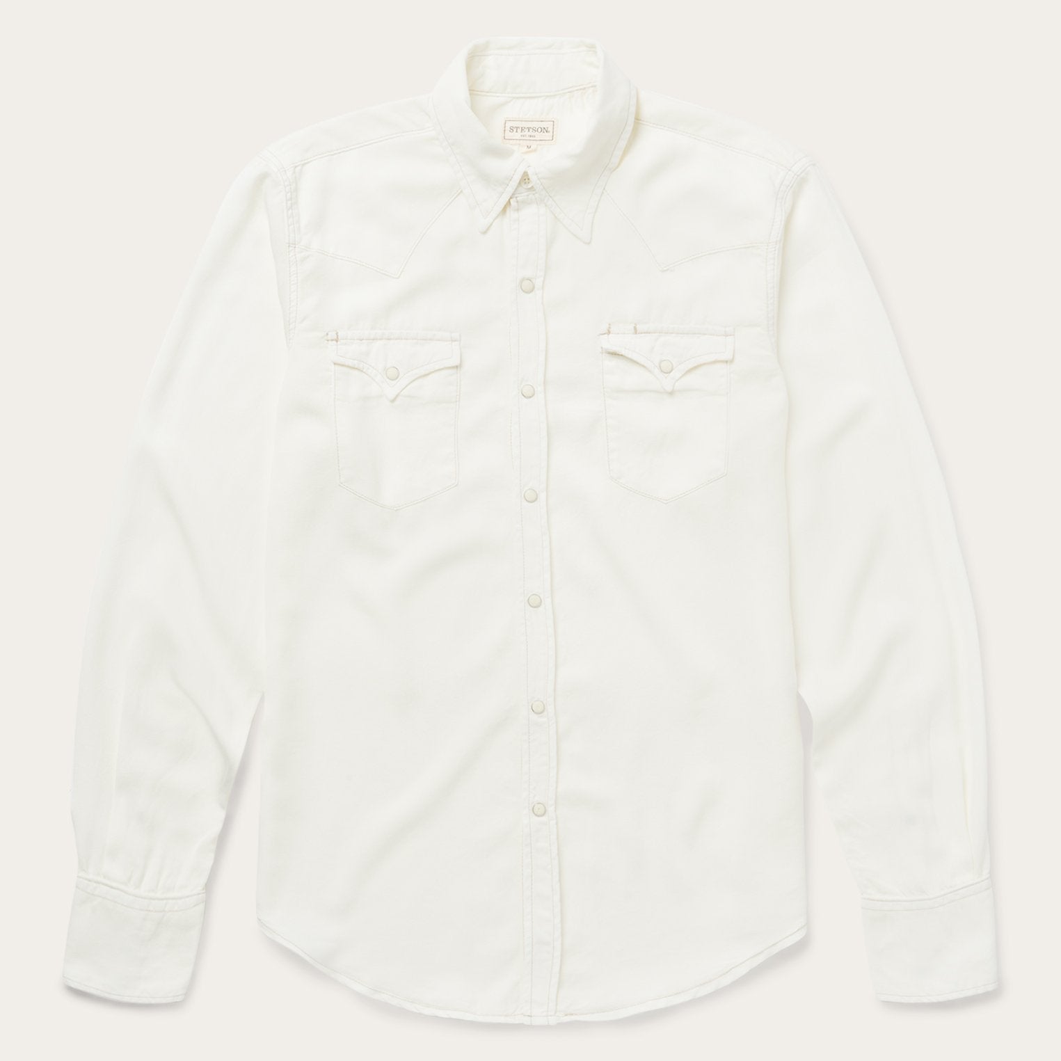 White Cream Twill Shirt / Stetson