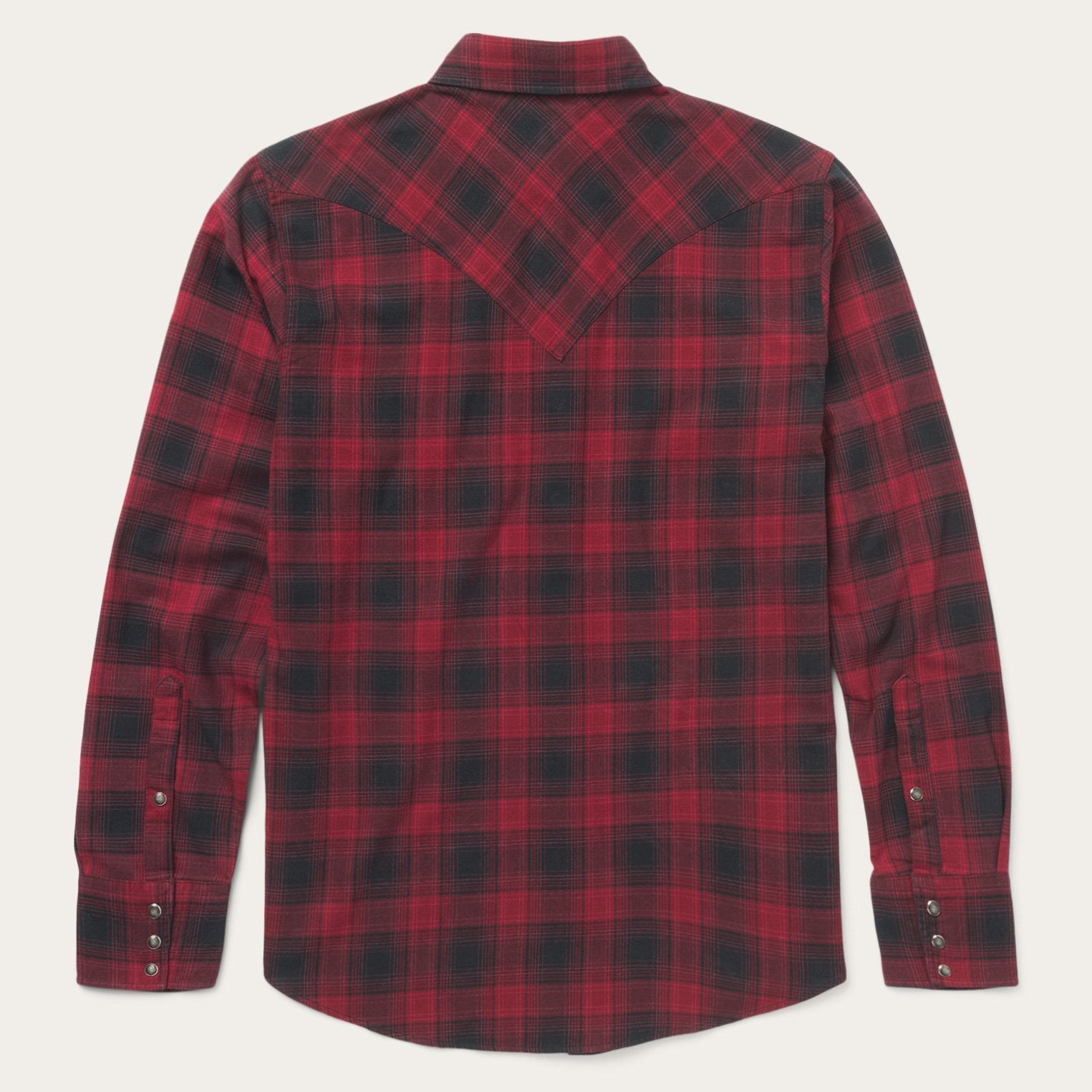 Black Brushed Twill Plaid Shirt / Stetson