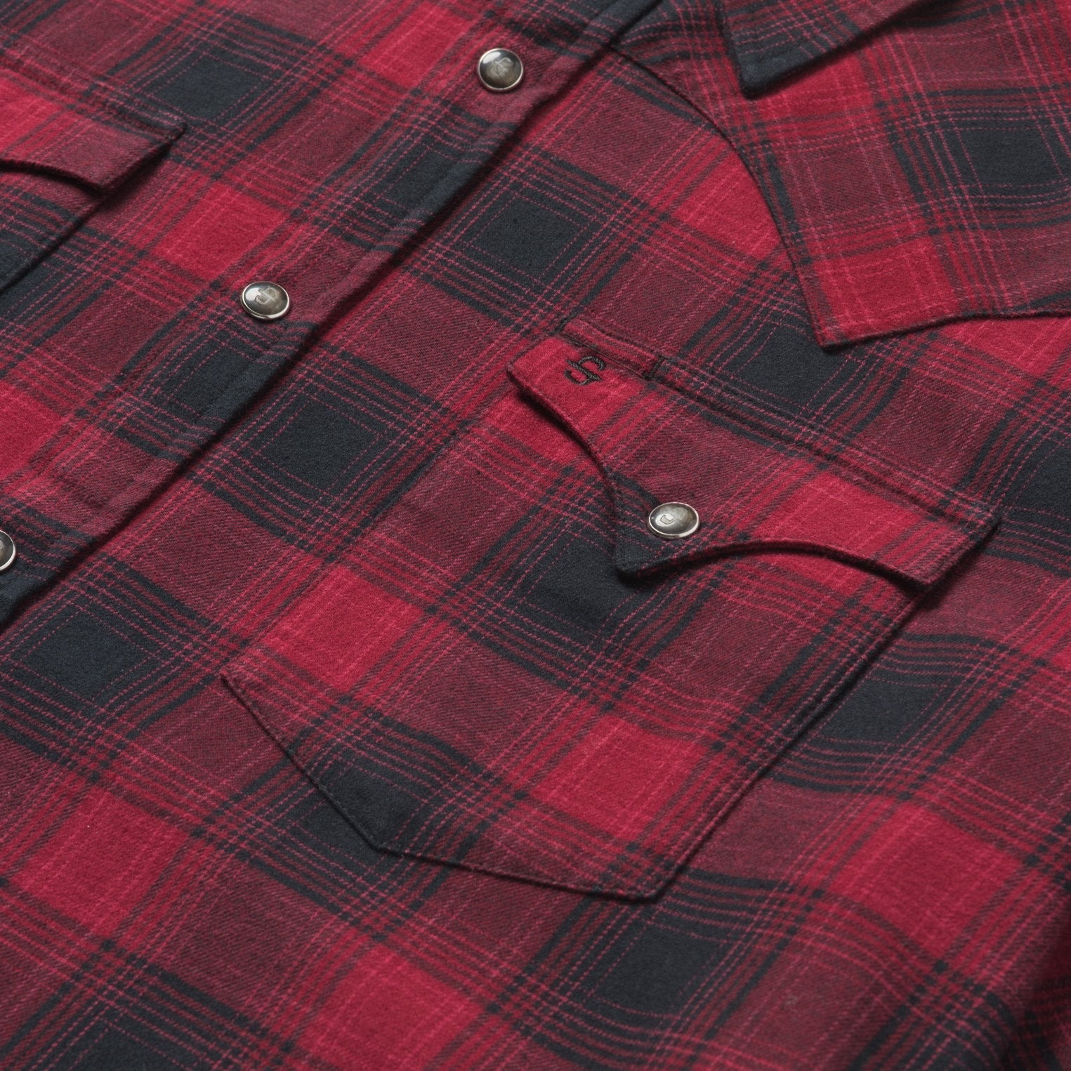 Black Brushed Twill Plaid Shirt / Stetson