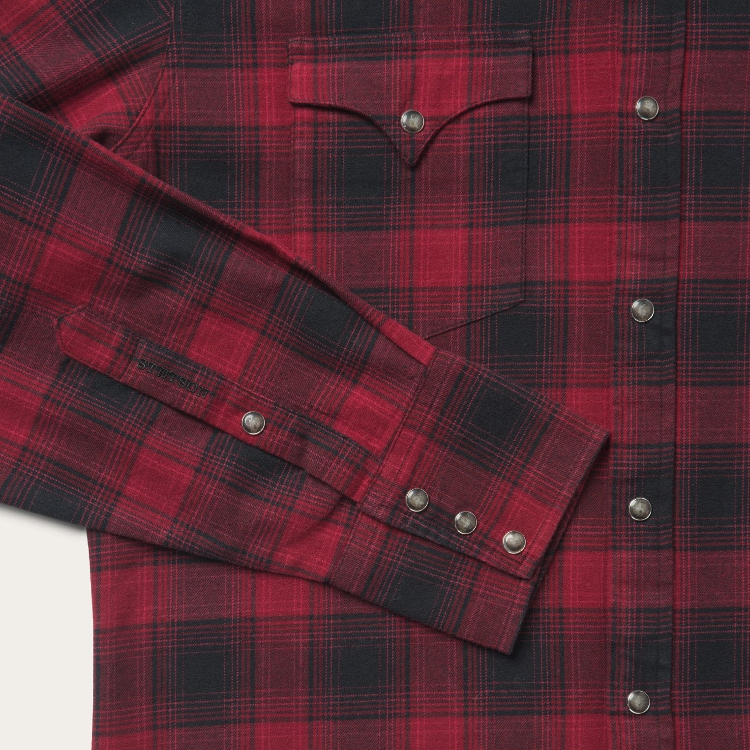Black Brushed Twill Plaid Shirt / Stetson