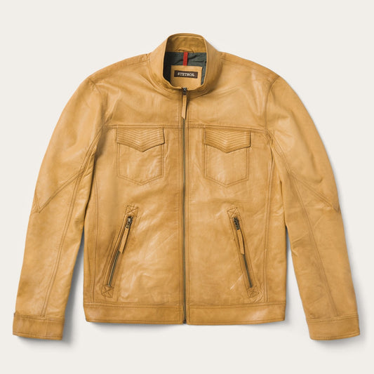 Brown Butter Soft Distressed Leather Jacket / Stetson